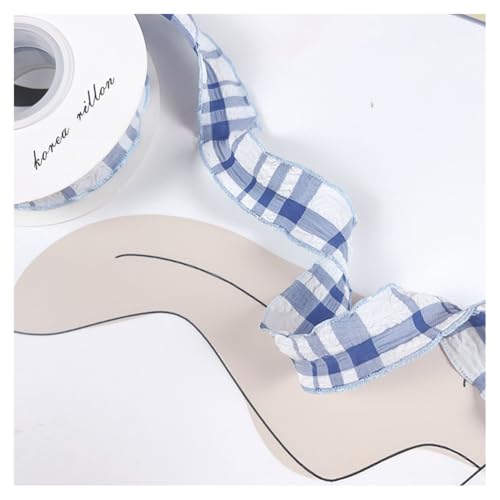 GreatRise 10 Yard Zerknittert Kariert Dekoband Karo Geschenkband Karoband zum Basteln Stoffband Schleifenband für Geschenkverpackunge Haarschmuck Blumenstrauß Dekoration, 2,5cm Breite Blau GreatRise 10 Yard Zerknittert Kariert Dekoband Karo Geschenkband Karoband zum Basteln Stoffband Schleifenband für Geschenkverpackunge Haarschmuck Blumenstrauß Dekoration, 2,5cm Breite Blau von GreatRise