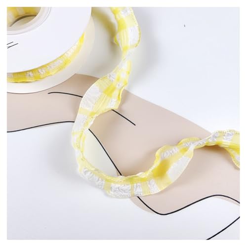 GreatRise 10 Yard Zerknittert Kariert Dekoband Karo Geschenkband Karoband zum Basteln Stoffband Schleifenband für Geschenkverpackunge Haarschmuck Blumenstrauß Dekoration, 2,5cm Breite Gelb GreatRise 10 Yard Zerknittert Kariert Dekoband Karo Geschenkband Karoband zum Basteln Stoffband Schleifenband für Geschenkverpackunge Haarschmuck Blumenstrauß Dekoration, 2,5cm Breite Gelb von GreatRise