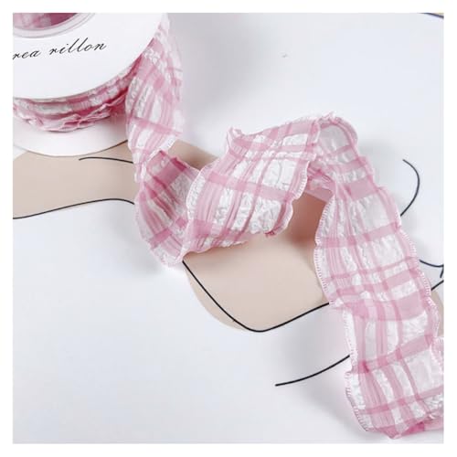 GreatRise 10 Yard Zerknittert Kariert Dekoband Karo Geschenkband Karoband zum Basteln Stoffband Schleifenband für Geschenkverpackunge Haarschmuck Blumenstrauß Dekoration, 4cm Breite Rosa GreatRise 10 Yard Zerknittert Kariert Dekoband Karo Geschenkband Karoband zum Basteln Stoffband Schleifenband für Geschenkverpackunge Haarschmuck Blumenstrauß Dekoration, 4cm Breite Rosa von GreatRise