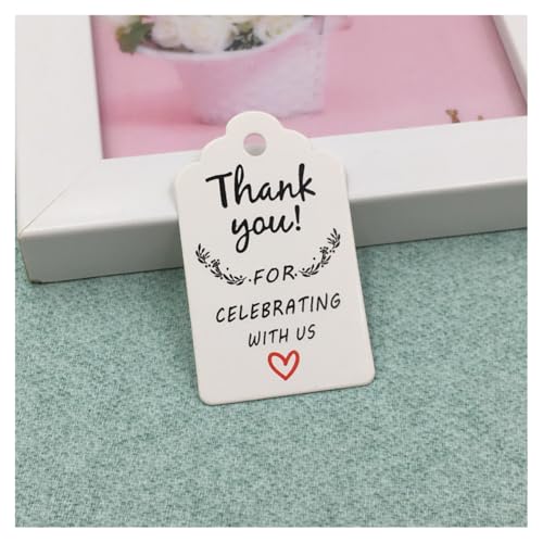GreatRise 100 Stück Geschenkanhänger mit Juteschnur, 3×5cm Danke Karten Anhänger Kraftpapier Etiketten Blanko Dankeschön für Hochzeit Weihnachten Geschenkverpackung DIY-Projekte Blume#4 von GreatRise