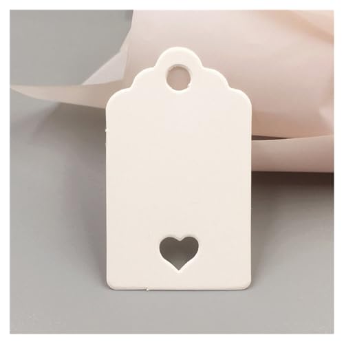 GreatRise 100 Stück Geschenkanhänger mit Juteschnur, 3×5cm Danke Karten Anhänger Kraftpapier Etiketten Blanko Dankeschön für Hochzeit Weihnachten Geschenkverpackung DIY-Projekte Herz#2 von GreatRise