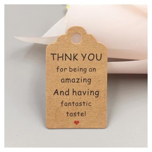 GreatRise 100 Stück Geschenkanhänger mit Juteschnur, 3×5cm Danke Karten Anhänger Kraftpapier Etiketten Blanko Dankeschön für Hochzeit Weihnachten Geschenkverpackung DIY-Projekte Thank You#1 von GreatRise