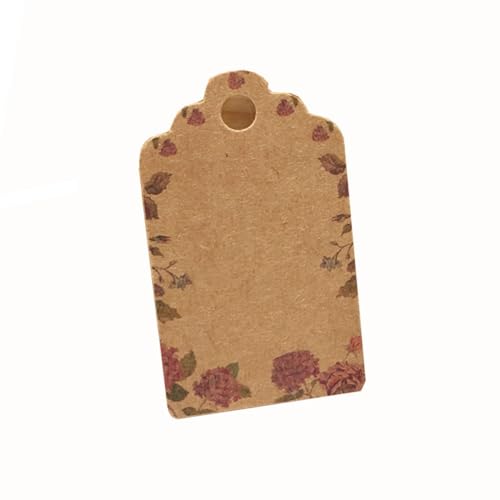 GreatRise 100 Stück Geschenkanhänger mit Juteschnur, 3×5cm Danke Karten Anhänger Kraftpapier Etiketten Blanko Dankeschön für Hochzeit Weihnachten Geschenkverpackung DIY-Projekte Thank You#5 von GreatRise