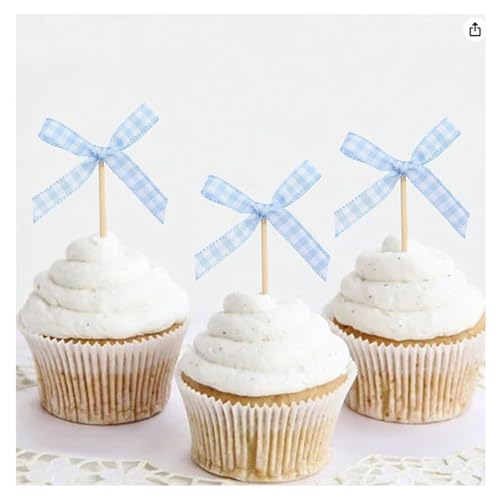 GreatRise 100 Stück Mini Kuchendeko mit Fliege Plugin Schleifen Cupcake Toppers Dessert Picks Zahnstocher Schleife Tortenaufleger für Hochzeit Geburtstag Party Kuchen Backen Deko Blauer Scheck GreatRise 100 Stück Mini Kuchendeko mit Fliege Plugin Schleifen Cupcake Toppers Dessert Picks Zahnstocher Schleife Tortenaufleger für Hochzeit Geburtstag Party Kuchen Backen Deko Blauer Scheck von GreatRise