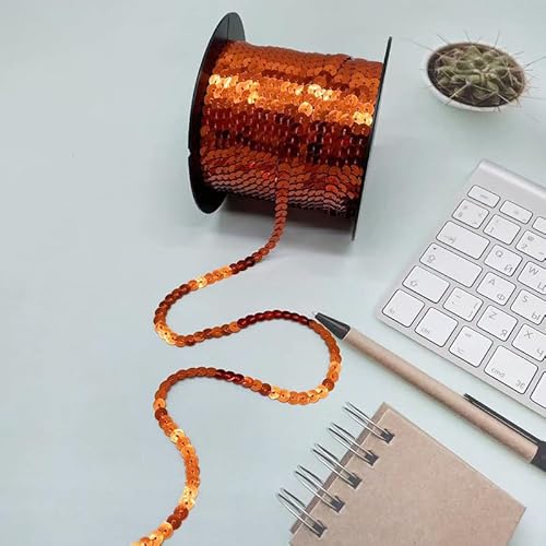 GreatRise 100 Yard Bunte Paillettenband Paillettenbesatz Glitzer Paillette Trim String Pailletten-Dekoband Pailletten Band Glitzerband Bastelband für Kleiderverzierung Stirnband Normale Bronze Gold GreatRise 100 Yard Bunte Paillettenband Paillettenbesatz Glitzer Paillette Trim String Pailletten-Dekoband Pailletten Band Glitzerband Bastelband für Kleiderverzierung Stirnband Normale Bronze Gold von GreatRise