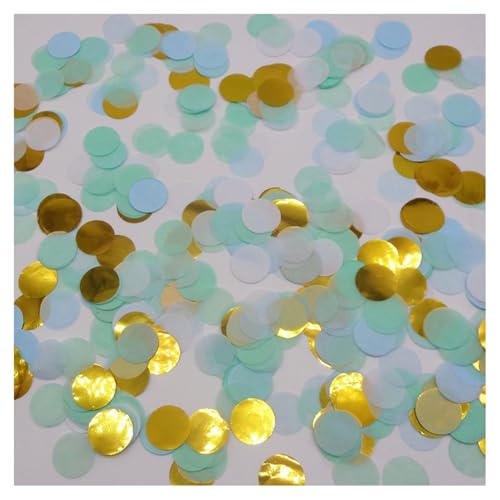 GreatRise 100g Konfetti Bunt 2.5cm Rund Papierreste Streudekoration Papier für Innen und Draußen, für Hochzeit Geburtstag Valentinstag Jubiläum Weihnachten Karneval Silvester Party Deko Blau-Gold GreatRise 100g Konfetti Bunt 2.5cm Rund Papierreste Streudekoration Papier für Innen und Draußen, für Hochzeit Geburtstag Valentinstag Jubiläum Weihnachten Karneval Silvester Party Deko Blau-Gold von GreatRise