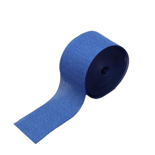 GreatRise 10m Juteband 5cm Breit Geschenkband Jute Schleifenband Sackleinenband Dekoband Stoffband für DIY-Basteln Scrapbooking Geschenkverpackung Hochzeit Weihnachten Party Deko Dunkelblau von GreatRise