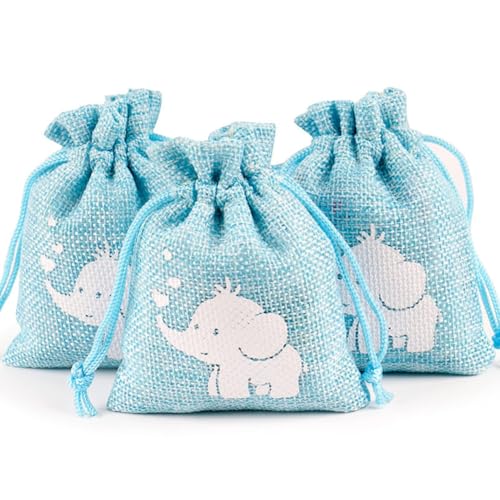 GreatRise 10pcs 8×10cm Jutesäckchen mit Kordelzug Jute Geschenktüten Niedlich Geschenkbeutel Wiederverwendbare Säckchen zum Befüllen für Kinder Geburtstag Taufe Babyparty Blaues Elefanten GreatRise 10pcs 8×10cm Jutesäckchen mit Kordelzug Jute Geschenktüten Niedlich Geschenkbeutel Wiederverwendbare Säckchen zum Befüllen für Kinder Geburtstag Taufe Babyparty Blaues Elefanten von GreatRise