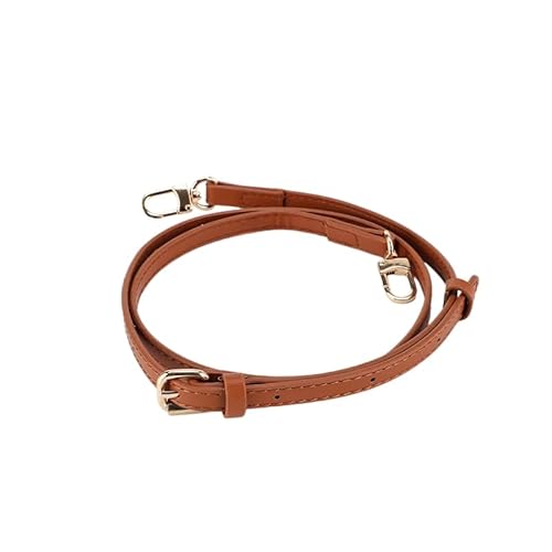 GreatRise 1cm Breit Ersatz Taschengurte, 88-117cm Verstellbar PU Leder Schultergurt Ersatz Schulterriemen mit Metall Haken Dünner Taschenrieme für Damen Crossbody Taschen Handtasche Braun von GreatRise