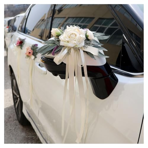 GreatRise 2 Stück Autoschleifen Hochzeit mit Saugnäpfen Autoschmuck Künstliche Blume Blätter Auto Schleifen Dekoration Schleifenband für Hochzeitsauto Rückspiegel Türgriff Hochzeitsdeko Creme GreatRise 2 Stück Autoschleifen Hochzeit mit Saugnäpfen Autoschmuck Künstliche Blume Blätter Auto Schleifen Dekoration Schleifenband für Hochzeitsauto Rückspiegel Türgriff Hochzeitsdeko Creme von GreatRise