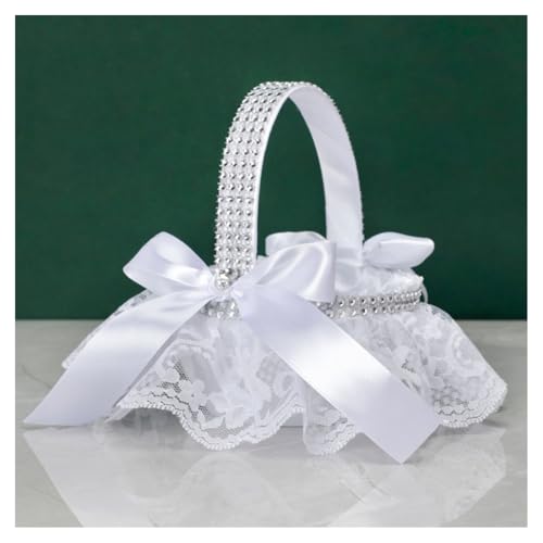 GreatRise 2 Stück Hochzeit Streukörbchen Blumenkorb Weiß Blumenmädchen Korb Klein Hochzeitskorb Kinder Satin Blumenkörbe mit Henkel Spitze Strass Perlen Blumen Streukorb für Blumenkinder Tischdeko #1 GreatRise 2 Stück Hochzeit Streukörbchen Blumenkorb Weiß Blumenmädchen Korb Klein Hochzeitskorb Kinder Satin Blumenkörbe mit Henkel Spitze Strass Perlen Blumen Streukorb für Blumenkinder Tischdeko #1 von GreatRise