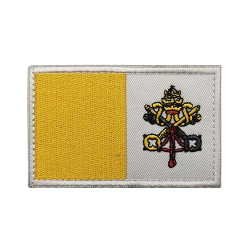GreatRise 2 Stück Vatikan Flagge Patch Militär Abzeichen, 8 × 5cm Hook and Loop Europa Flaggen Gestickt Abzeichen Bunt Selbstklebender Patch für Kleidung Rucksack Uniformen Weste Jacke GreatRise 2 Stück Vatikan Flagge Patch Militär Abzeichen, 8 × 5cm Hook and Loop Europa Flaggen Gestickt Abzeichen Bunt Selbstklebender Patch für Kleidung Rucksack Uniformen Weste Jacke von GreatRise
