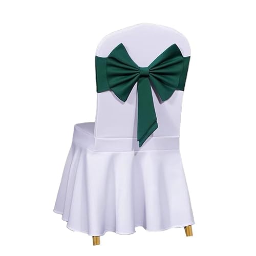 GreatRise 20 Stück Satin Schleife Stuhlschärpen Stretch-Stuhlschleifen Elastische Satin Schärpen Stuhl Bogen Band für Hochzeit, Bankett, Geburtstag Party Hotel Zuhause Dekoration Dunkelgrün von GreatRise