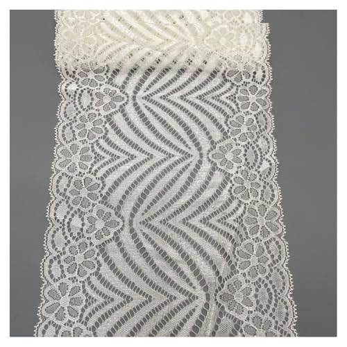 GreatRise 20 Yard Weiß Elastizität Spitzenbordüre 30cm Breit Spitzenband Vintage Blumenmuster Spitzenstoff Spitze Dekoband für DIY Nähen Handwerk Kleidung Unterwäsche Tischläufer Dekoration #E von GreatRise