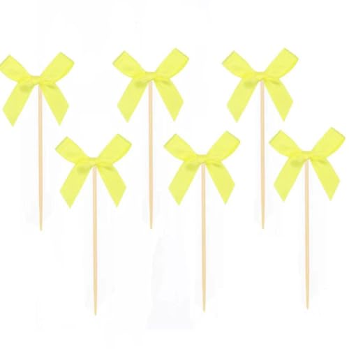 GreatRise 200 Stück Mini Kuchendeko mit Fliege Plugin Schleifen Cupcake Toppers Dessert Picks Zahnstocher Schleife Tortenaufleger für Hochzeit Geburtstag Party Kuchen Backen Deko Gelb GreatRise 200 Stück Mini Kuchendeko mit Fliege Plugin Schleifen Cupcake Toppers Dessert Picks Zahnstocher Schleife Tortenaufleger für Hochzeit Geburtstag Party Kuchen Backen Deko Gelb von GreatRise