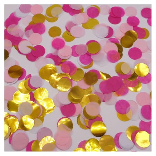 GreatRise 200g Konfetti Bunt 2.5cm Rund Papierreste Streudekoration Papier für Innen und Draußen, für Hochzeit Geburtstag Valentinstag Jubiläum Weihnachten Silvester Party Deko Rosa-Rosarot-gold GreatRise 200g Konfetti Bunt 2.5cm Rund Papierreste Streudekoration Papier für Innen und Draußen, für Hochzeit Geburtstag Valentinstag Jubiläum Weihnachten Silvester Party Deko Rosa-Rosarot-gold von GreatRise