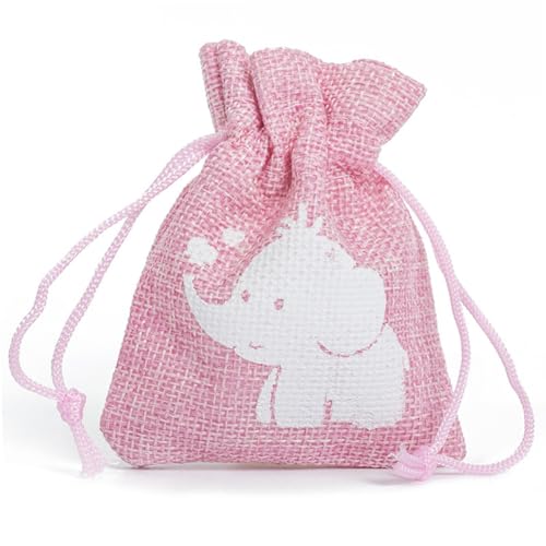 GreatRise 20pcs 8×10cm Jutesäckchen mit Kordelzug Jute Geschenktüten Niedlich Geschenkbeutel Wiederverwendbare Säckchen zum Befüllen für Kinder Geburtstag Taufe Babyparty Rosa Elefanten GreatRise 20pcs 8×10cm Jutesäckchen mit Kordelzug Jute Geschenktüten Niedlich Geschenkbeutel Wiederverwendbare Säckchen zum Befüllen für Kinder Geburtstag Taufe Babyparty Rosa Elefanten von GreatRise
