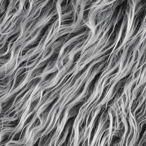 GreatRise 25 * 25cm Quadratisch Kunstpelz Stoff Material Shaggy-Kunstfell-Stoff Schnitte Plüsch Aufnäher Patches Stoff für Kleidung Teppiche Flicken Sofa Decken Sitzkissen Frostgrau 1 Stück von GreatRise