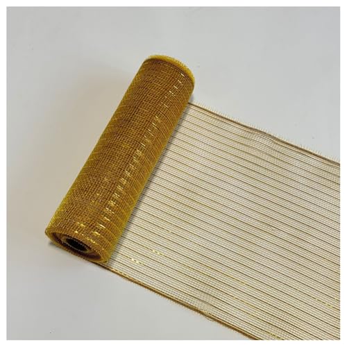 GreatRise 26cm x 10 Yard Weihnachts-Poly-Netzband Metallfolie Deko-Mesh-Band Durchscheinendes Glitzergarnband Bastelband für DIY Kranz Girlande Kaffee + Goldener + Goldener Zwiebeldraht 26cm×10 Yard GreatRise 26cm x 10 Yard Weihnachts-Poly-Netzband Metallfolie Deko-Mesh-Band Durchscheinendes Glitzergarnband Bastelband für DIY Kranz Girlande Kaffee + Goldener + Goldener Zwiebeldraht 26cm×10 Yard von GreatRise