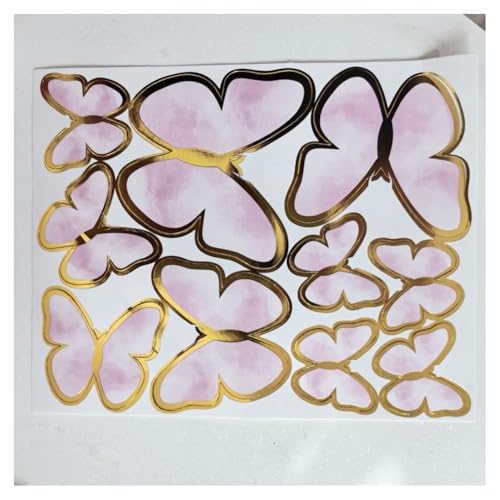GreatRise 30 Stück 3D Schmetterling Kuchen Torten Deko Set zum DIY Dreidimensional Tortendeko Geburtstag Kuchendeko Tortenaufleger für Party Taufe Hochzeitstorte Dessert Cupcake Toppers #5 Lila von GreatRise