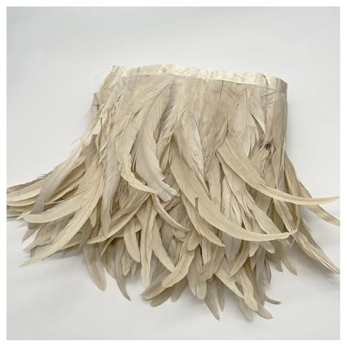 GreatRise 30cm Breite Feder Fransen Borte Hahn Federborte Flauschige Federn Fransenband Fringe Trim Federbordüre Federbesatz für DIY Nähen Basteln Kostüm Deko Kleidung Zubehör Weiß 2m von GreatRise