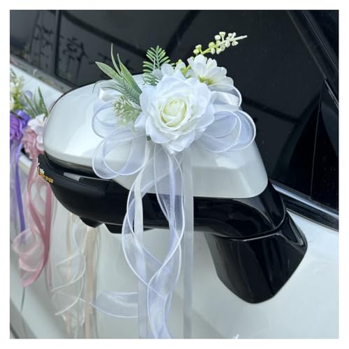 GreatRise 4 Stück Auto Seidenblume Schleifen Simulation Rose Autoschleifen mit Organzband Autoschmuck Hochzeitsschleifen für Hochzeitsauto Türgriffleiste Rückspiegel Stuhl Zurück Hochzeit Deko Weiß GreatRise 4 Stück Auto Seidenblume Schleifen Simulation Rose Autoschleifen mit Organzband Autoschmuck Hochzeitsschleifen für Hochzeitsauto Türgriffleiste Rückspiegel Stuhl Zurück Hochzeit Deko Weiß von GreatRise
