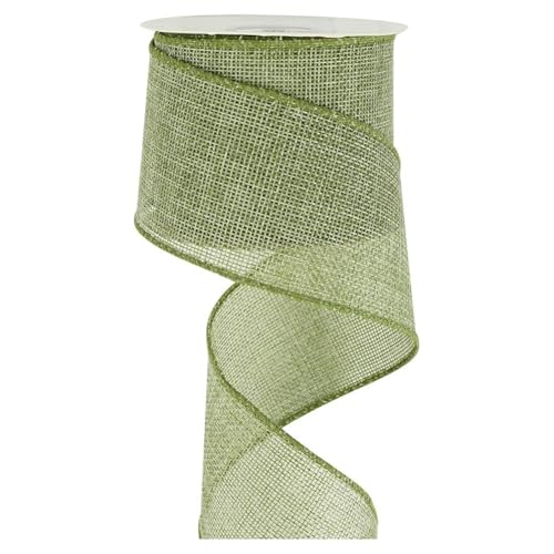 GreatRise 4cm x 5 Meter Juteband Rolle Jahrgang Leinenband Sackleinen Band Geschenkband Dekoband Stoffband für Weihnachten Hochzeit Geburtstagen Geschenken Zuhause Partys Deko Moosgrün von GreatRise
