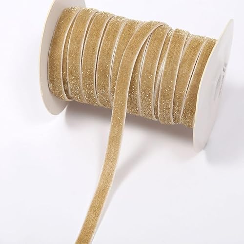 GreatRise 5 Yard Metallisches Glitzer Satinband Einseitiges Samtband Glitzer Samt Dekoband Schleifenband Schmuckband für Nähen Geburtstag Party Hochzeit Weihnachten Dekor Gelb #2 0.6cm GreatRise 5 Yard Metallisches Glitzer Satinband Einseitiges Samtband Glitzer Samt Dekoband Schleifenband Schmuckband für Nähen Geburtstag Party Hochzeit Weihnachten Dekor Gelb #2 0.6cm von GreatRise