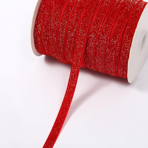 GreatRise 5 Yard Metallisches Glitzer Satinband Einseitiges Samtband Glitzer Samt Dekoband Schleifenband Schmuckband für Nähen Geburtstag Party Hochzeit Weihnachten Dekor Rot #1 1cm GreatRise 5 Yard Metallisches Glitzer Satinband Einseitiges Samtband Glitzer Samt Dekoband Schleifenband Schmuckband für Nähen Geburtstag Party Hochzeit Weihnachten Dekor Rot #1 1cm von GreatRise