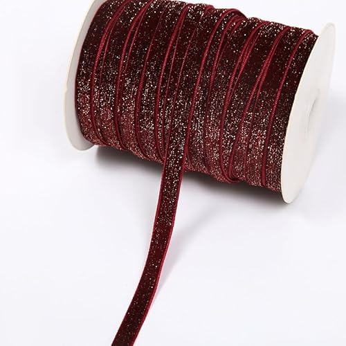 GreatRise 5 Yard Metallisches Glitzer Satinband Einseitiges Samtband Glitzer Samt Dekoband Schleifenband Schmuckband für Nähen Geburtstag Party Hochzeit Weihnachten Dekor Rot #3 1cm GreatRise 5 Yard Metallisches Glitzer Satinband Einseitiges Samtband Glitzer Samt Dekoband Schleifenband Schmuckband für Nähen Geburtstag Party Hochzeit Weihnachten Dekor Rot #3 1cm von GreatRise