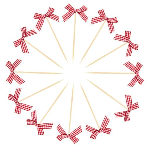 GreatRise 50 Stück Mini Kuchendeko mit Fliege Plugin Schleifen Cupcake Toppers Dessert Picks Zahnstocher Schleife Tortenaufleger für Hochzeit Geburtstag Party Kuchen Backen Deko Rot Scheck GreatRise 50 Stück Mini Kuchendeko mit Fliege Plugin Schleifen Cupcake Toppers Dessert Picks Zahnstocher Schleife Tortenaufleger für Hochzeit Geburtstag Party Kuchen Backen Deko Rot Scheck von GreatRise