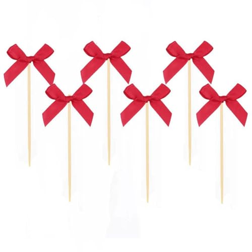 GreatRise 50 Stück Mini Kuchendeko mit Fliege Plugin Schleifen Cupcake Toppers Dessert Picks Zahnstocher Schleife Tortenaufleger für Hochzeit Geburtstag Party Kuchen Backen Deko Rot GreatRise 50 Stück Mini Kuchendeko mit Fliege Plugin Schleifen Cupcake Toppers Dessert Picks Zahnstocher Schleife Tortenaufleger für Hochzeit Geburtstag Party Kuchen Backen Deko Rot von GreatRise