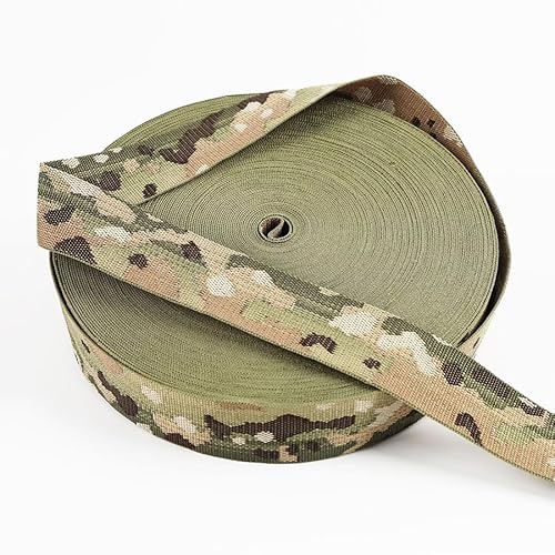 GreatRise 50M Camouflage Gurtband Camo Tape Klebeband Tarnung Band Outdoor Tarnband Camo Wrap Bandage für Sport Kletter Camping Jagd Kunst Kurzwaren Nähzubehör, Camouflag Grün Camouflage Grün 2.5cm*5M von GreatRise