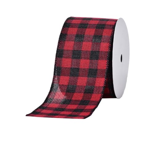 GreatRise 63mm Bunte Weihnachtsband Weihnachten Geschenkband Drahtkantenband Schleifenband Glitzer Band Dekoband Stoffband Bastelband für Geschenkverpackung Weihnachtsbäumen Deko Rot-Schwarz kariert GreatRise 63mm Bunte Weihnachtsband Weihnachten Geschenkband Drahtkantenband Schleifenband Glitzer Band Dekoband Stoffband Bastelband für Geschenkverpackung Weihnachtsbäumen Deko Rot-Schwarz kariert von GreatRise