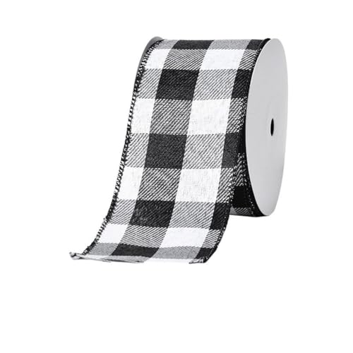 GreatRise 63mm Bunte Weihnachtsband Weihnachten Geschenkband Drahtkantenband Schleifenband Glitzer Band Dekoband Stoffband Bastelband für Geschenkverpackung Weihnachtsbäumen Deko Schwarz-Weiß Karo GreatRise 63mm Bunte Weihnachtsband Weihnachten Geschenkband Drahtkantenband Schleifenband Glitzer Band Dekoband Stoffband Bastelband für Geschenkverpackung Weihnachtsbäumen Deko Schwarz-Weiß Karo von GreatRise
