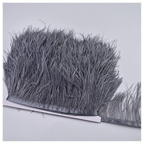 GreatRise 8-10cm Natürliche Straußenfedern Borte Plüsch Federborte Federband zum Basteln Feder Fringe Trim Feder Fransen Band für DIY Handwerk Nähen Hut Kleid Kostüme Dekoration Dunkelgrau 3m GreatRise 8-10cm Natürliche Straußenfedern Borte Plüsch Federborte Federband zum Basteln Feder Fringe Trim Feder Fransen Band für DIY Handwerk Nähen Hut Kleid Kostüme Dekoration Dunkelgrau 3m von GreatRise
