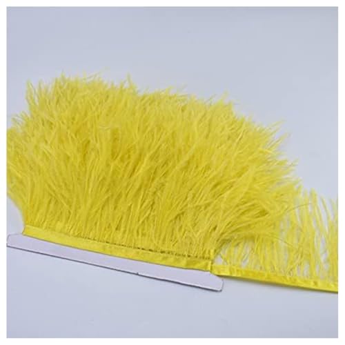 GreatRise 8-10cm Natürliche Straußenfedern Borte Plüsch Federborte Federband zum Basteln Feder Fringe Trim Feder Fransen Band für DIY Handwerk Nähen Hut Kleid Kostüme Dekoration Gelb 2m GreatRise 8-10cm Natürliche Straußenfedern Borte Plüsch Federborte Federband zum Basteln Feder Fringe Trim Feder Fransen Band für DIY Handwerk Nähen Hut Kleid Kostüme Dekoration Gelb 2m von GreatRise