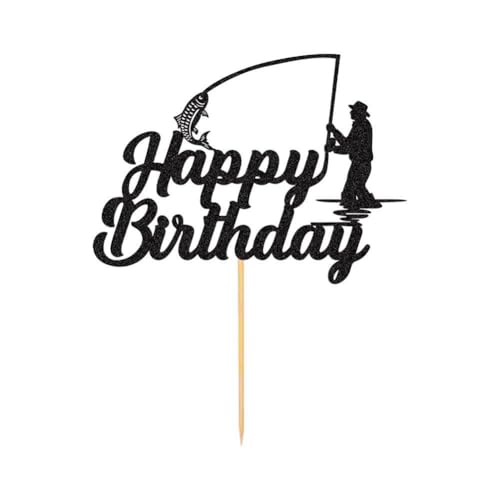 GreatRise Angler Tortendeko Happy Birthday Kuchen Topper Glitzer Tortenaufleger Fische Angeln Deko Kuchendeko Kuchenaufsatz für Kinder und Erwachsene Geburtstag Cake Dekoration 1pcs GreatRise Angler Tortendeko Happy Birthday Kuchen Topper Glitzer Tortenaufleger Fische Angeln Deko Kuchendeko Kuchenaufsatz für Kinder und Erwachsene Geburtstag Cake Dekoration 1pcs von GreatRise