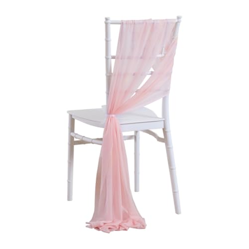 GreatRise Organza Stuhl Band, 20 × 250cm Tüll Stuhlhussen Stuhl Tüll Stoff Stuhl Dekoband Chiffon Stuhlschärpen Schleifenband Gangschleifen für Hochzeit Party Zeremonie Deko Helles Pfirsich 6 Stück von GreatRise