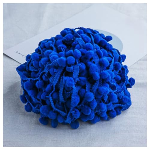 GreatRise Pompon-Borte Bunt Pom Poms Quaste Borte Spitzenband mit 1.2 cm Pompons Bommelborte Pomponband Quaste Trim Band für Basteln Nähen Kleidung Zuhause Dekorieren Blau 3 Yard von GreatRise