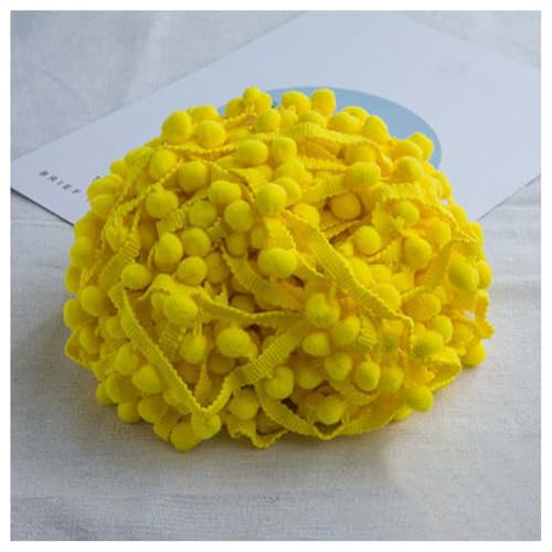 GreatRise Pompon-Borte Bunt Pom Poms Quaste Borte Spitzenband mit 1.2 cm Pompons Bommelborte Pomponband Quaste Trim Band für Basteln Nähen Kleidung Zuhause Dekorieren Gelb 5 Yard GreatRise Pompon-Borte Bunt Pom Poms Quaste Borte Spitzenband mit 1.2 cm Pompons Bommelborte Pomponband Quaste Trim Band für Basteln Nähen Kleidung Zuhause Dekorieren Gelb 5 Yard von GreatRise