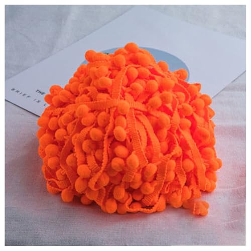 GreatRise Pompon-Borte Bunt Pom Poms Quaste Borte Spitzenband mit 1.2 cm Pompons Bommelborte Pomponband Quaste Trim Band für Basteln Nähen Kleidung Zuhause Dekorieren Orange#2 3 Yard von GreatRise