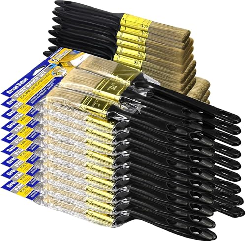 Great Andrew Pinsel, 30 Stück Pinselset (75mm, 50 mm, 38 mm, 38 mm Winkel, 25 mm), Lackierpinsel, Set für Heimmöbel, Zäune und Wandverkleidung, Malerpinsel, Lasurpinsel von Greatandrew