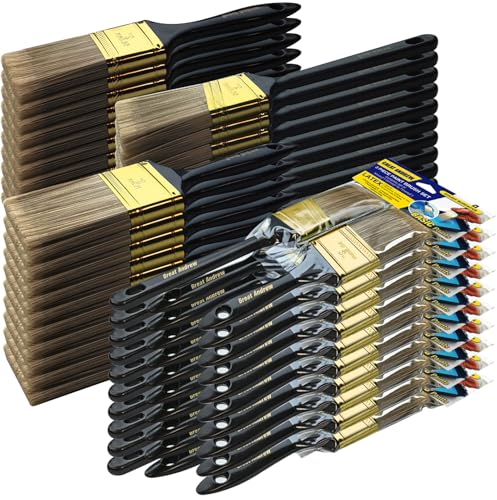 Greatandrew Malpinsel, 30 Stück, vielseitig verwendbar (5,1 cm, 7,6 cm flach und 5,1 cm abgewinkelt), Pinsel-Set für Zuhause, Möbel, Zäune, Wandverkleidung von Greatandrew