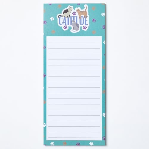 Uplifting Magnetic Notepad 60 Pages Recycled Paper Fun Inspirational Quotes for Fridge Grocery List Office Animal Lovers (Cats) von GreaterGood