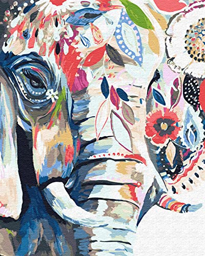 Grebesty Malen Nach Zahlen Erwachsene Set, Kreativ Set für Erwachsene, Malen Nach Zahlen Erwachsene Elefant ungerahmt, 40x50cm Grebesty Malen Nach Zahlen Erwachsene Set, Kreativ Set für Erwachsene, Malen Nach Zahlen Erwachsene Elefant ungerahmt, 40x50cm von Grebesty