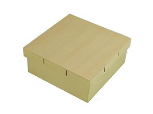 Greca Quadratische Holzkiste mit Deckel für Klebeband, aus rohem Pappelholz, zum Bemalen, Maße: 20 x 20 x 8 cm. Greca Quadratische Holzkiste mit Deckel für Klebeband, aus rohem Pappelholz, zum Bemalen, Maße: 20 x 20 x 8 cm. von Greca
