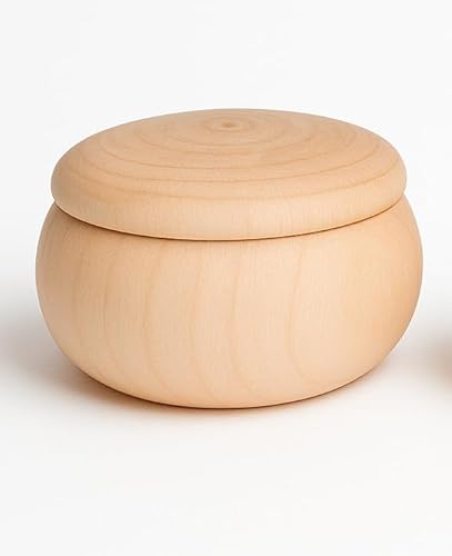 Greca Runde Schmuckschatulle. Aus Kiefernholz, zum Bemalen. Durchmesser: 9 cm. Höhe: 5 cm. Beige Greca Runde Schmuckschatulle. Aus Kiefernholz, zum Bemalen. Durchmesser: 9 cm. Höhe: 5 cm. Beige von Greca