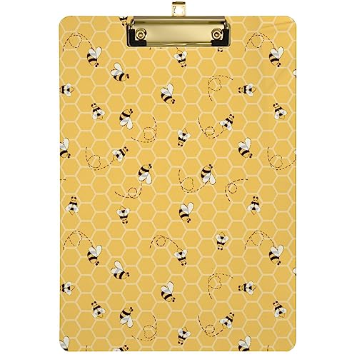 Gredecor Gelbe Bienen Honigwaben Klemmbrett Büro Schule Krankenpflege Acryl Klemmbrett für Standard A4 Briefgröße 22,9 x 31,8 cm mit goldfarbenem Metallclip Gredecor Gelbe Bienen Honigwaben Klemmbrett Büro Schule Krankenpflege Acryl Klemmbrett für Standard A4 Briefgröße 22,9 x 31,8 cm mit goldfarbenem Metallclip von Gredecor