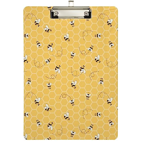 Gredecor Gelbe Bienen Honigwaben Klemmbrett Büro Schule Krankenpflege Acryl Klemmbrett für Standard A4 Briefgröße 22,9 x 31,8 cm mit silbernem niedrigem Profil Metallclip Gredecor Gelbe Bienen Honigwaben Klemmbrett Büro Schule Krankenpflege Acryl Klemmbrett für Standard A4 Briefgröße 22,9 x 31,8 cm mit silbernem niedrigem Profil Metallclip von Gredecor